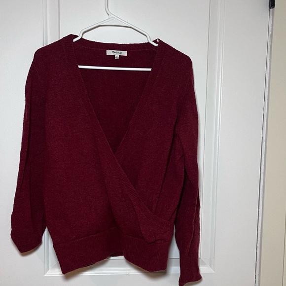 Madewell Wrap-Front Pullover Sweater in Coziest Yarn - S - Picture 2 of 4